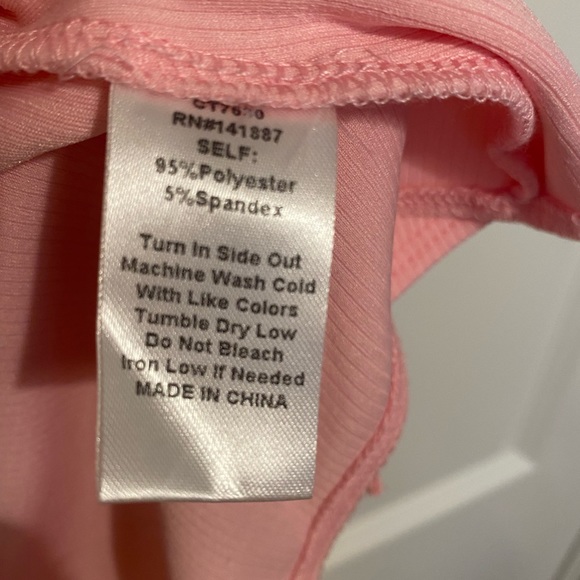 Pink Ruffle Ribbed Bodysuit - Picture 4 of 6